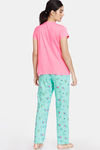 Zivame Her World Cotton Pyjama Set - Aruba Blue — thumbnail 3